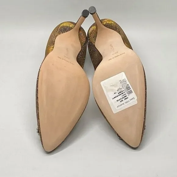 Manolo Blahnik Hangisi 105 Embellished Shimmer Pumps size 39.5 - Picture 13 of 14